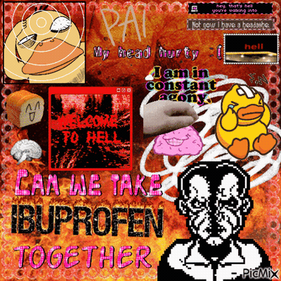 A Collage Of Images With One That Says " Can We Take Ibuprofen Together " GIF