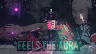A Collage Of Images With The Words Feels The Aura GIF