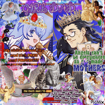 A Collage Of Images With The Words Girl Dad On The Top Left GIF
