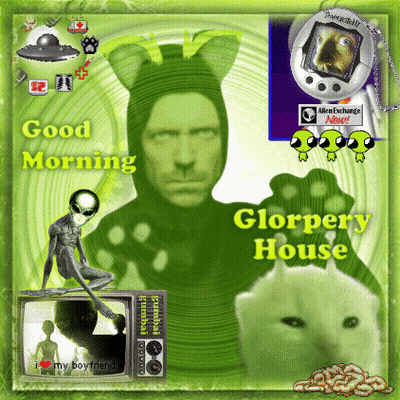 A Collage Of Images With The Words Good Morning Glorpery House At The Top GIF