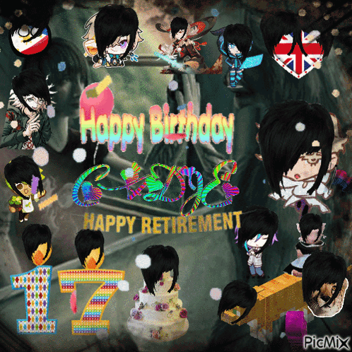 A Collage Of Images With The Words Happy Birthday On It GIF