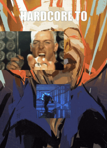 A Collage Of Images With The Words Hardcore To On The Bottom GIF