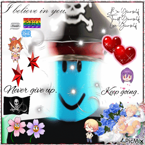 A Collage Of Images With The Words I Believe In You And Never Give Up GIF