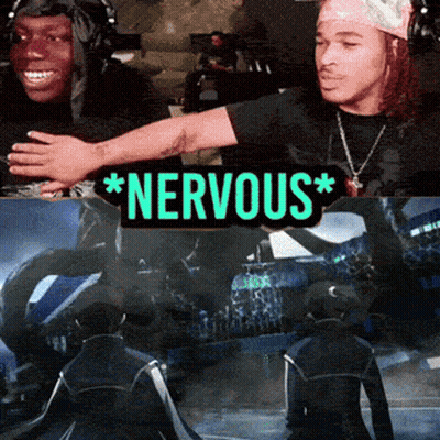A Collage Of Pictures With The Word Nervous In The Middle GIF