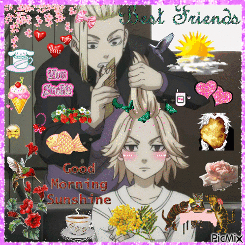 A Collage Of Pictures With The Words Good Morning Sunshine On The Bottom GIF