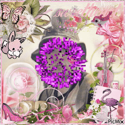 A Collage Of Pink Flowers With The Word Picmix In The Corner GIF