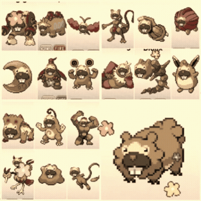 A Collage Of Pixel Art Of Various Pokemon Including One That Has The Word Fire GIF