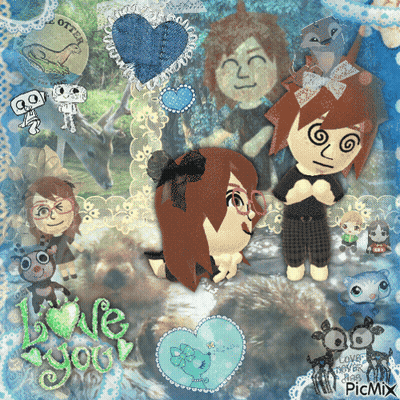 A Collage Of Stuffed Animals With The Words Love You On The Bottom GIF