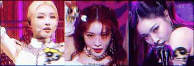 A Collage Of Three Images Of A Woman 'S Face . GIF