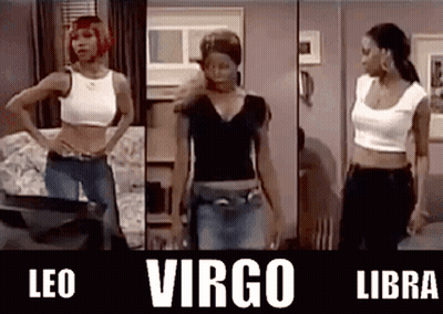A Collage Of Three Pictures Of A Woman Wearing A Crop Top . GIF