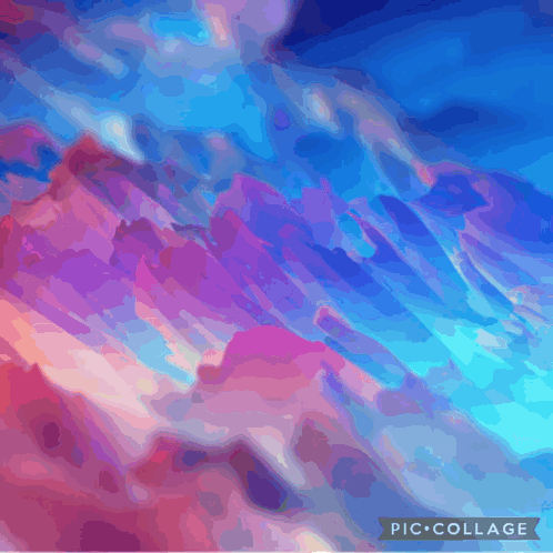 A Collage Of Two Women 'S Faces On A Colorful Background With The Words Pic Collage At The Bottom GIF