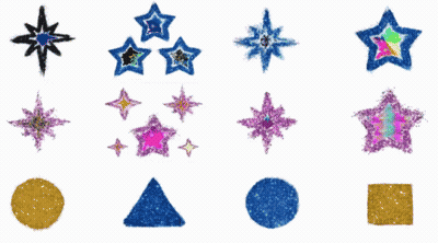 A Collection Of Glittery Stars And Geometric Shapes GIF