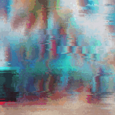 A Colorful Abstract Painting With A Blurred Background And A Few Lines Visible GIF