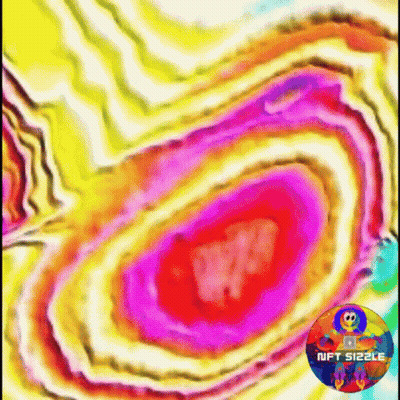 A Colorful Background With A Nft Sizzle Logo GIF