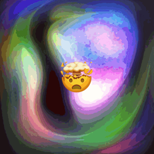 A Colorful Background With A Smiley Face In The Middle Of It GIF