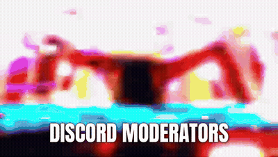 A Colorful Background With The Words " Discord Moderators " GIF
