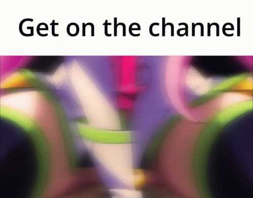 A Colorful Background With The Words " Get On The Channel " GIF