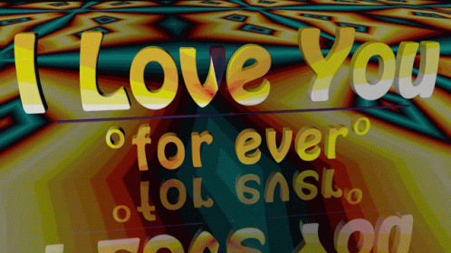 A Colorful Background With The Words " I Love You " On It GIF