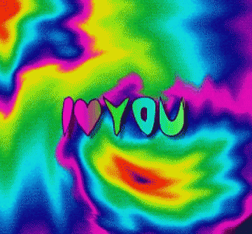 A Colorful Background With The Words " I Love You " Written On It GIF