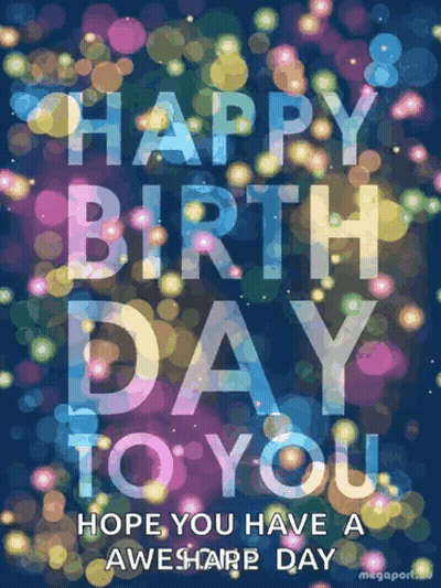A Colorful Birthday Card With The Words Happy Birthday To You GIF