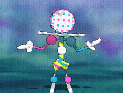 A Colorful Cartoon Character With A Polka Dot Head And Arms GIF