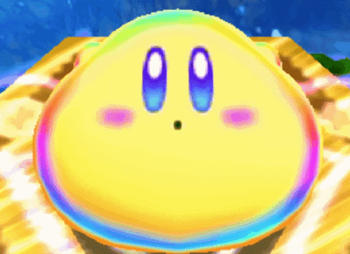 A Colorful Cartoon Character With A Surprised Look On Its Face GIF