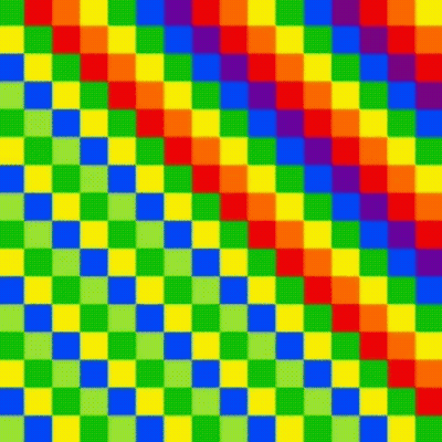 A Colorful Checkered Pattern With A Rainbow Of Colors On It . GIF