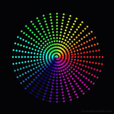 A Colorful Circle Of Dots On A Black Background With The Website Lucasvb.tumblr.com In The Corner GIF