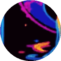 A Colorful Circle With A Black Background And A Few Lines Sticker