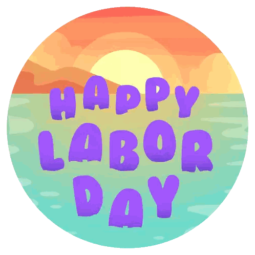 A Colorful Circle With The Words Happy Labor Day On It Sticker