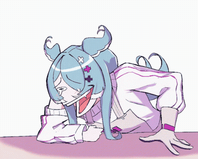 A Colorful Drawing Of A Person Laying On Their Stomach GIF