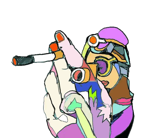 A Colorful Drawing Of A Person Taking A Picture Sticker