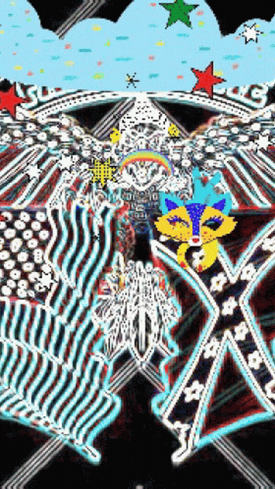 A Colorful Drawing Of An Eagle With The Word Supreme On The Top GIF