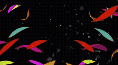 A Colorful Drawing With A Black Background And A Few White Dots GIF