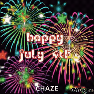 A Colorful Fireworks Display With The Words `` Happy July 4Th '' Written On It GIF