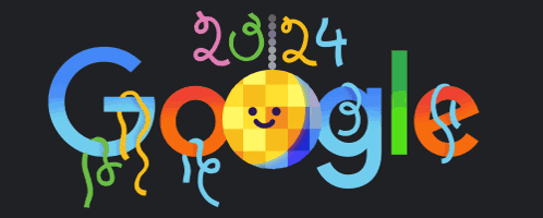 A Colorful Google Logo With A Smiley Face GIF