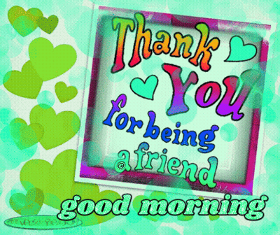 A Colorful Greeting Card That Says " Thank You For Being A Friend " GIF