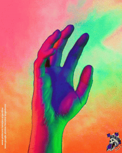 A Colorful Hand With The Year 2012 On The Bottom Left GIF