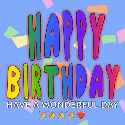 A Colorful Happy Birthday Have A Wonderful Day Sign GIF