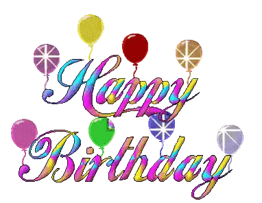 A Colorful Happy Birthday Sign With Balloons Surrounding It Sticker