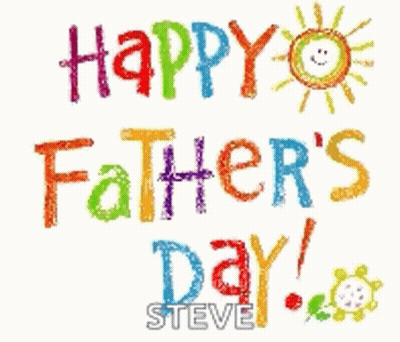 A Colorful Happy Father 'S Day Greeting Card With A Butterfly And Sun GIF