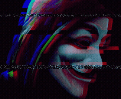A Colorful Image Of A Face With A Striped Background GIF