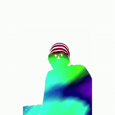 A Colorful Image Of A Person With The Words " You Meet Daily And Hooking With Killers At Dingy Places " GIF