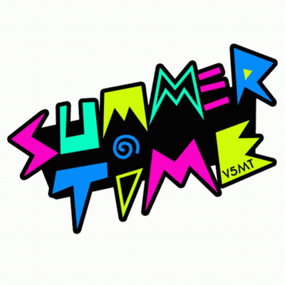 A Colorful Logo For Summer Time V5mt On A White Background GIF