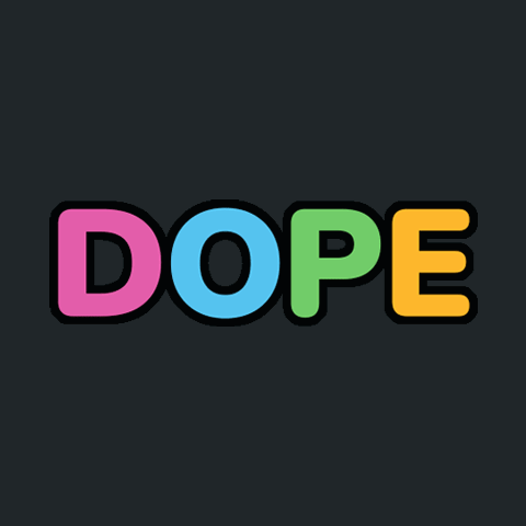 A Colorful Logo That Says Dope In A Circle GIF