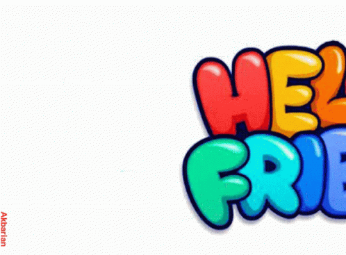 A Colorful Logo That Says Hello Friend GIF