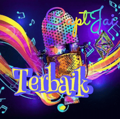 A Colorful Microphone With The Word Terbaik Written In Yellow GIF