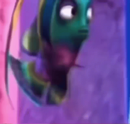 A Colorful Painting Of A Fish With A Pink Background GIF