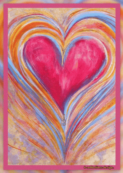 A Colorful Painting Of A Heart By Reflectionsdesign GIF