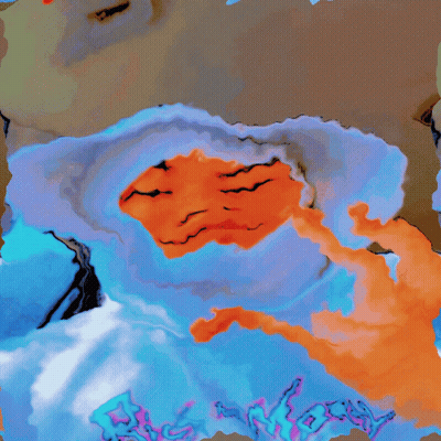 A Colorful Painting Of A Person With A Smiley Face GIF
